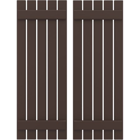 Ekena Millwork Americraft 5-Board, 2 Batten Exterior Real Wood Spaced Board-n-Batten Shutters, ARW101SB519X70TBH, PR ARW101SB519X70TBH